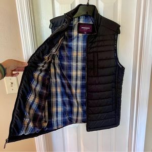 Johnston & Murphy Men’s Navy Quilted Plaid Lined Vest